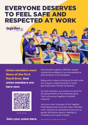 Portrait A4 Poster Image | 2024 Together Union | Join the Together Pride Network - New Photo