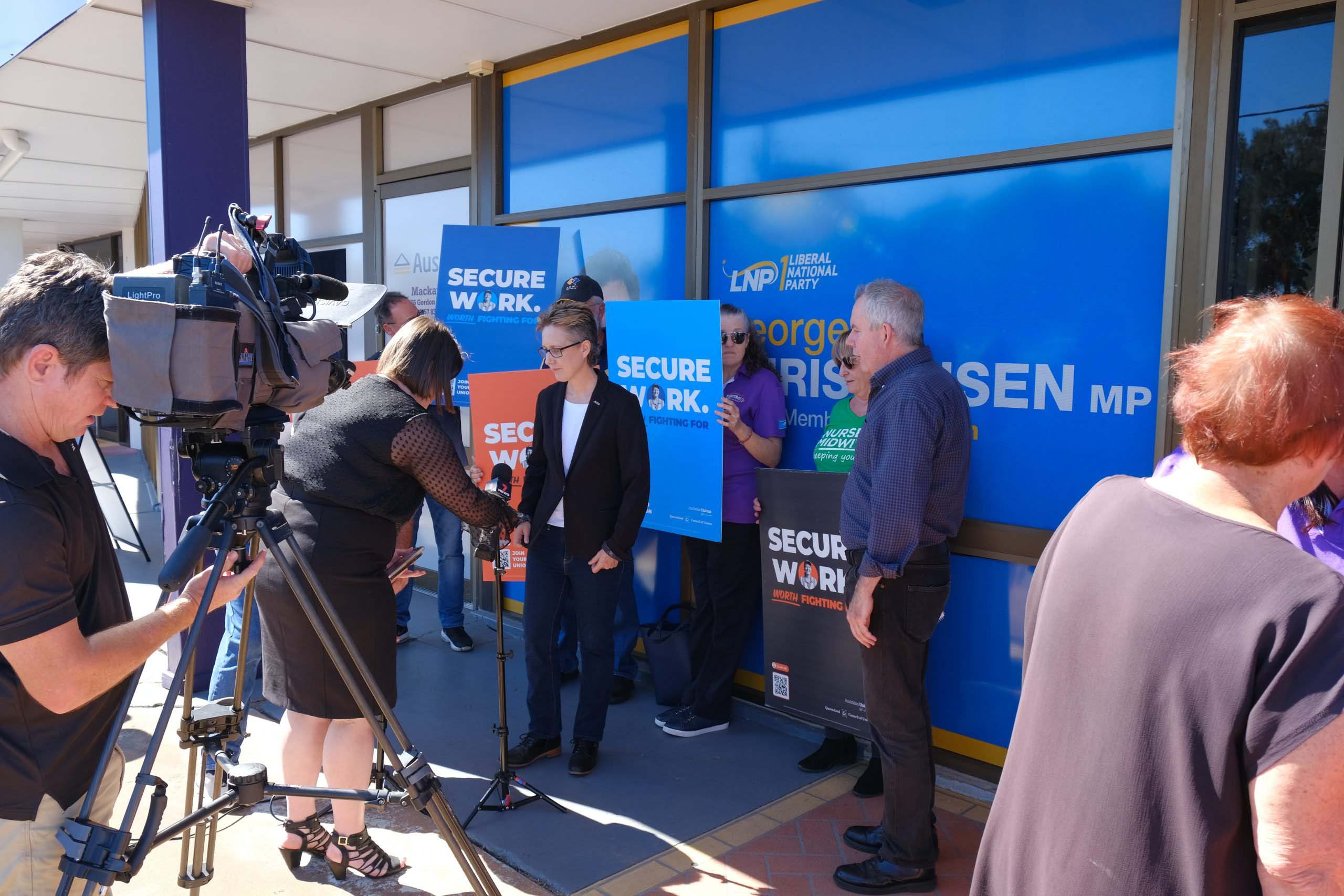 Mackay Sally McManus Press for secure jobs