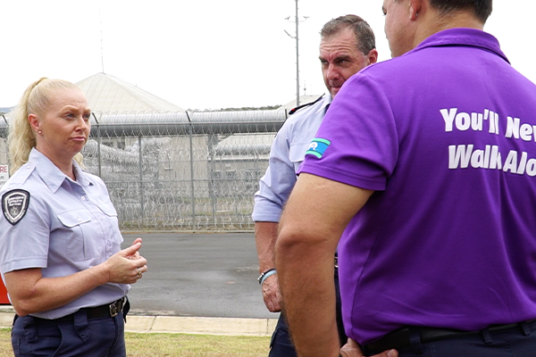 Corrections members talking with a Together organiser